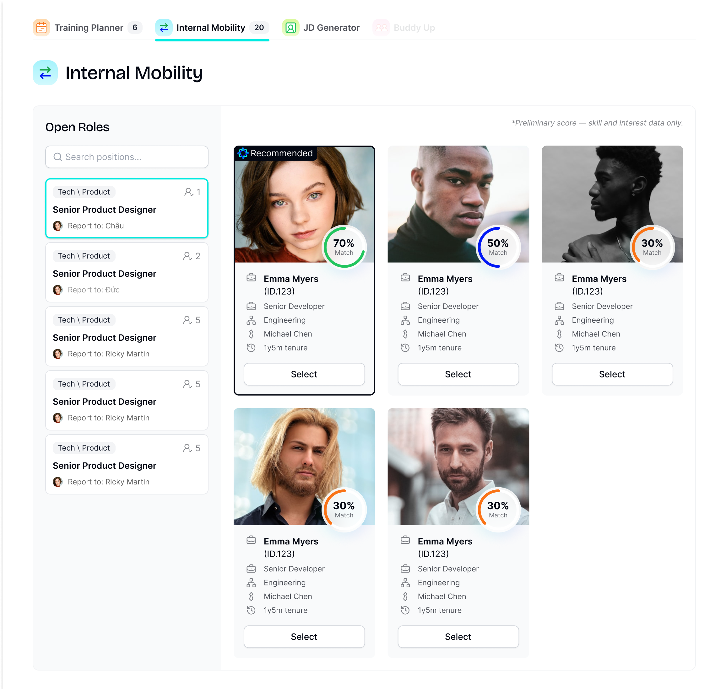 Internal Mobility helps organizations discover qualified employees before turning to external recruitment.